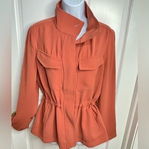 Banana Republic Jacket/Blazer, Button Front, Cinched Waist, Rust, Size Small.